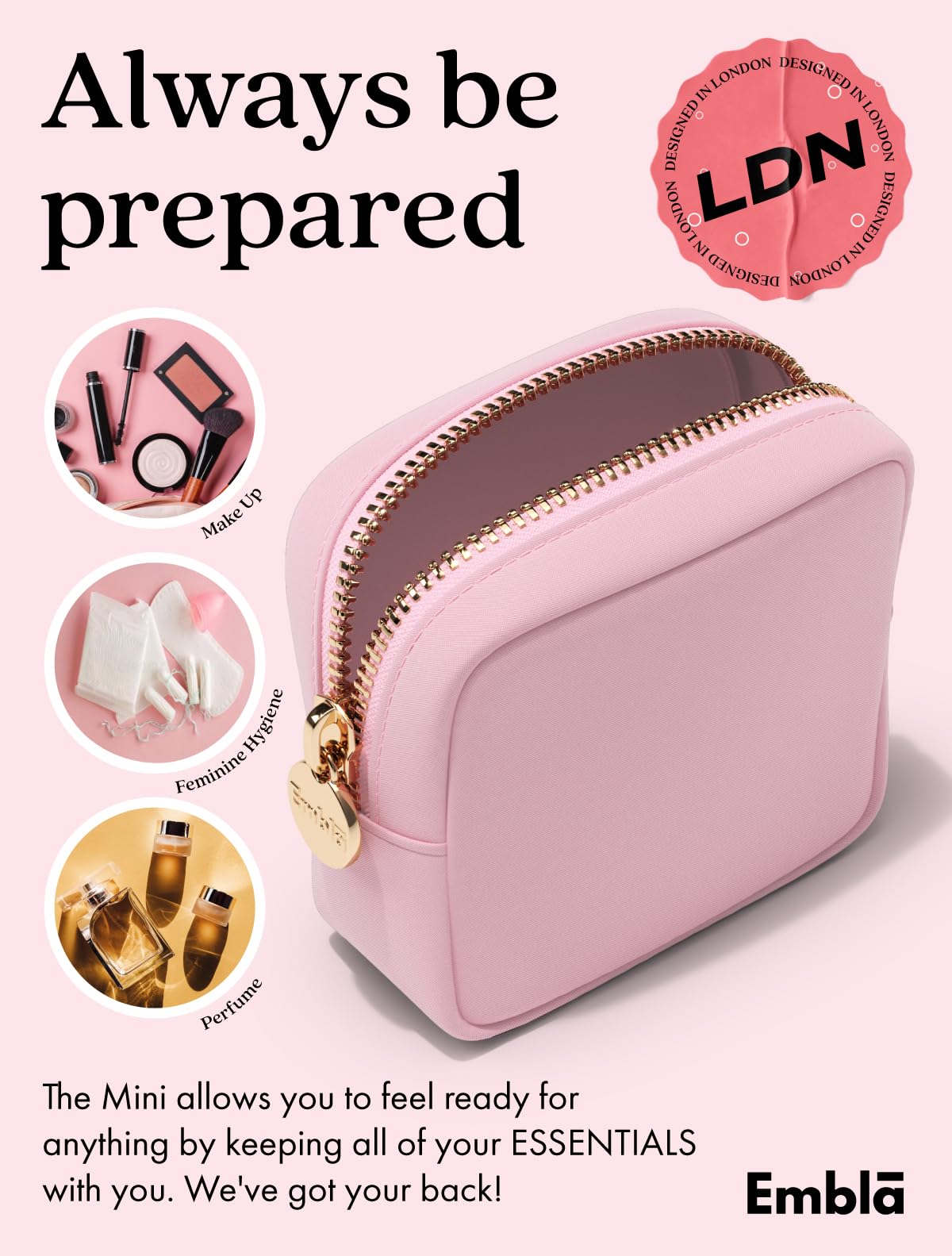 Trousse de maquillage Embla dans un sac à main
