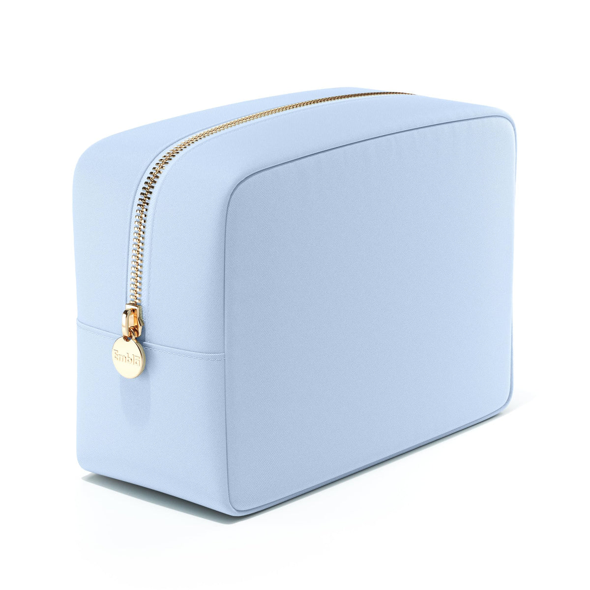 Trousse de maquillage Embla grande couleur bleue avec fermeture éclair