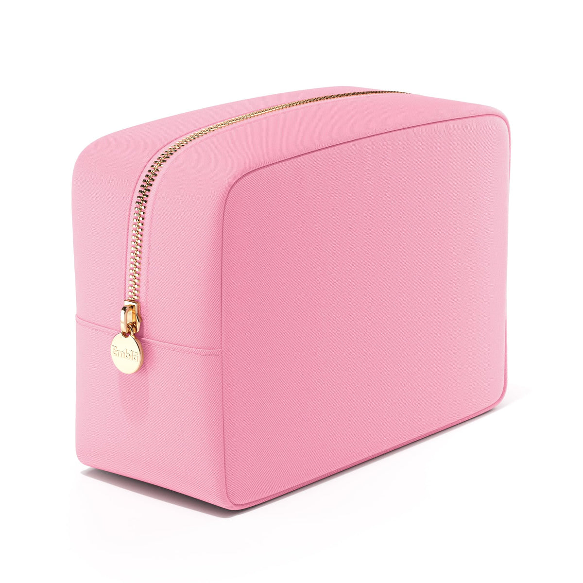 Trousse de maquillage Embla grande en nylon imperméable rose clair vue de face