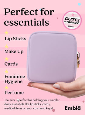 Trousse de maquillage Embla lavande vue latérale