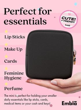 Trousse de maquillage Embla noire, vue latérale