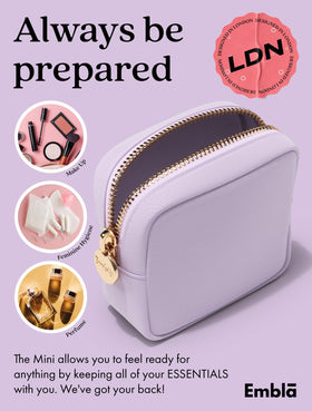 Trousse de maquillage Embla ouverte montrant l'intérieur