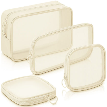 Trousse de maquillage en maille beige Weewooday vue de face