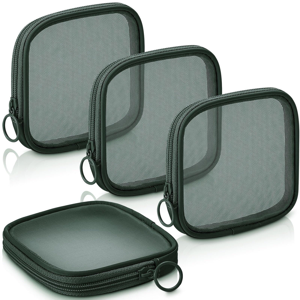 Trousse de maquillage en maille Weewooday olive vue de face