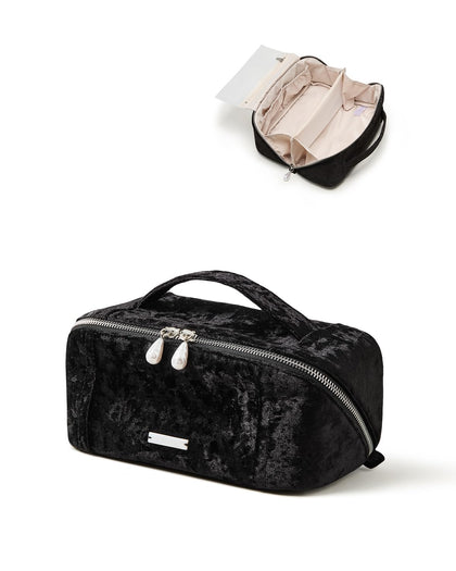 Trousse de maquillage en velours EACHY vue de face