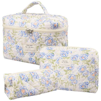 Trousse de maquillage fleurie honitty vue avant avec motifs floraux
