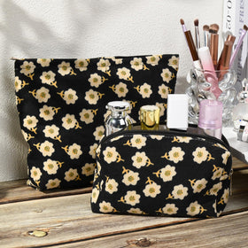 Trousse de maquillage fleurie SOIDRAM avec pinceaux de maquillage