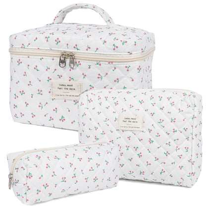 Trousse de maquillage florale honitty vue avant avec motif coloré
