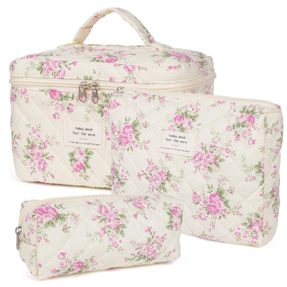 Trousse de maquillage florale honitty, vue avant, motif floral