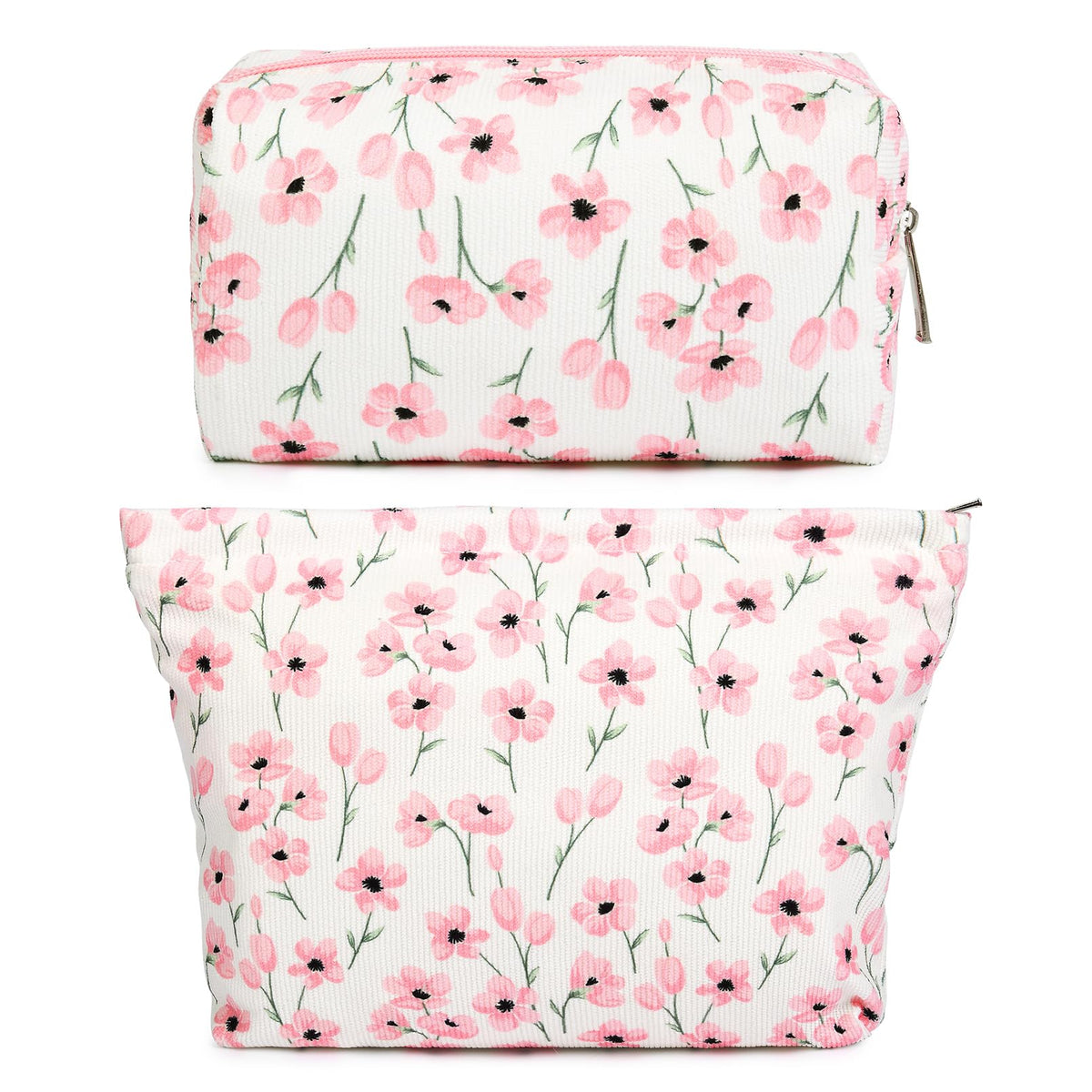 Trousse de maquillage florale SOIDRAM rose, vue avant