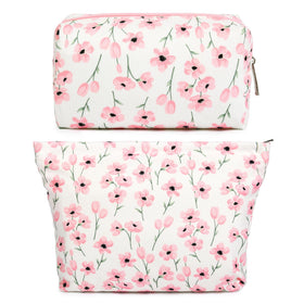 Trousse de maquillage florale SOIDRAM rose, vue avant