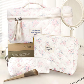 Trousse de maquillage GISMTR en coton floral, vue arrière