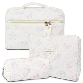 Trousse de maquillage GISMTR en coton floral, vue de face