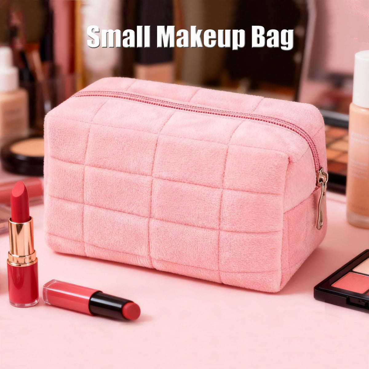 Trousse de maquillage HABUAETY vue de côté sur fond blanc