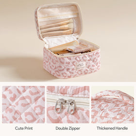 Trousse de maquillage HBselect avec fermeture éclair double en alliage doré