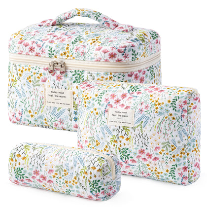 Trousse de maquillage HBselect en coton matelassé, vue de face