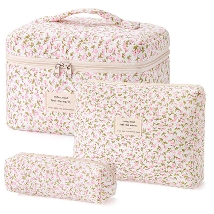 Trousse de maquillage HBselect en coton matelassé vue de face
