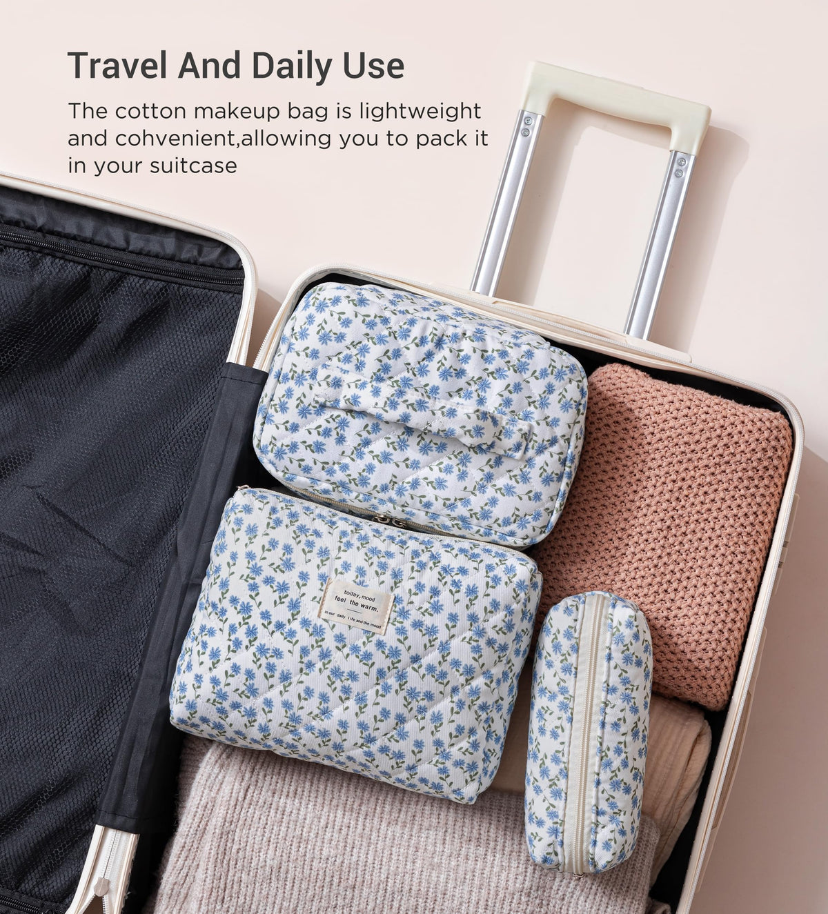Trousse de maquillage HBselect en situation sur une commode