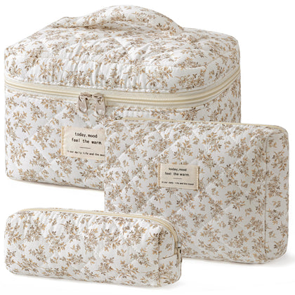 Trousse de maquillage HBselect grande taille avec motif floral