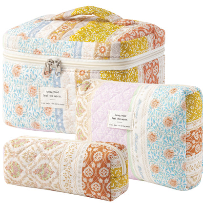 Trousse de maquillage HBselect matelassée avec motif floral, vue avant