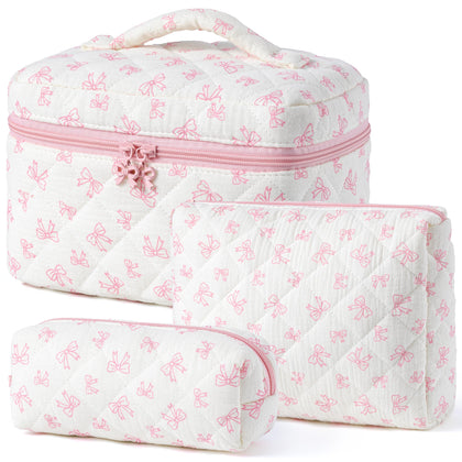 Trousse de maquillage HBselect matelassée vue de face avec design floral
