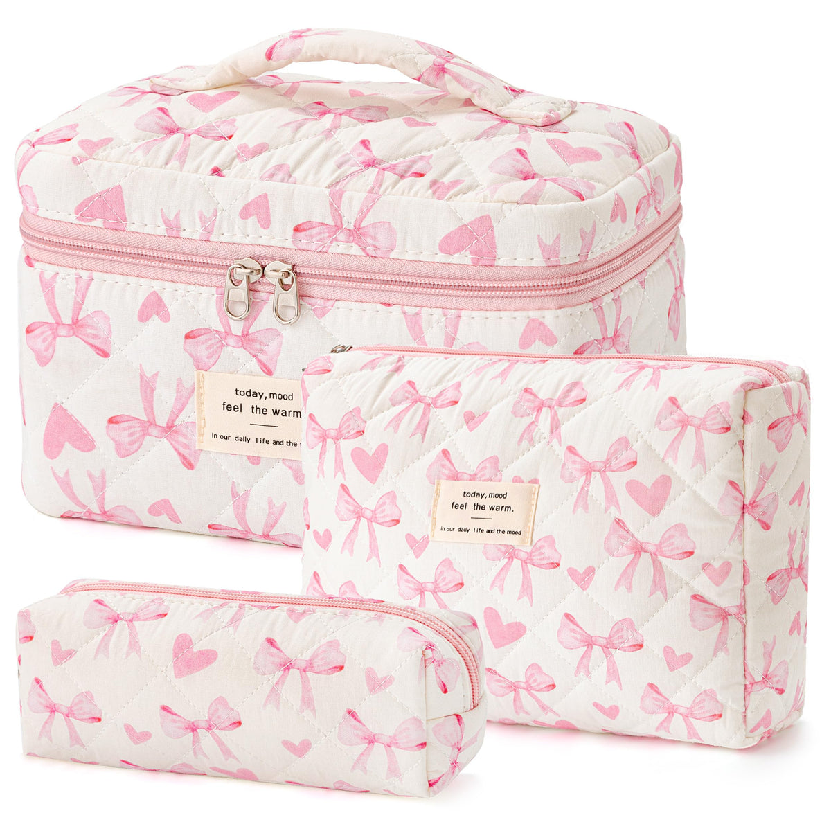 Trousse de maquillage HBselect matelassée vue de face avec motif floral