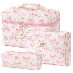 Trousse de maquillage HBselect matelassée vue de face avec motif floral