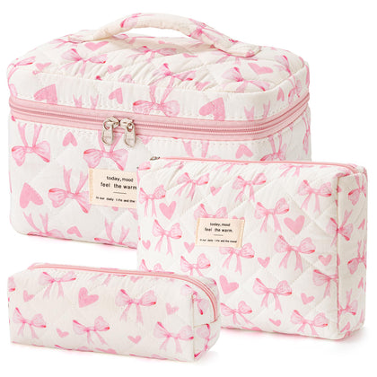 Trousse de maquillage HBselect matelassée vue de face avec motif floral