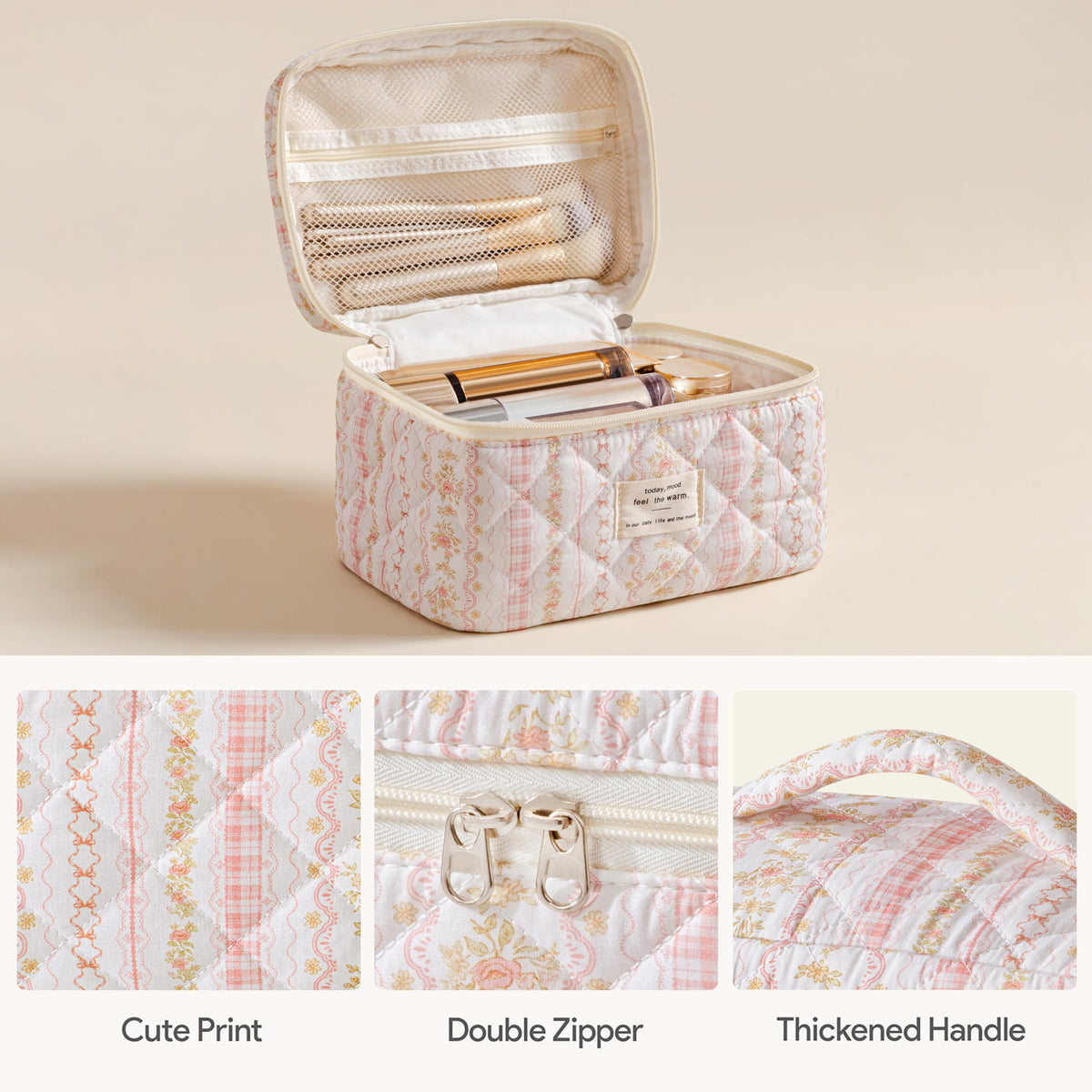 Trousse de maquillage HBselect ouverte montrant l'intérieur spacieux