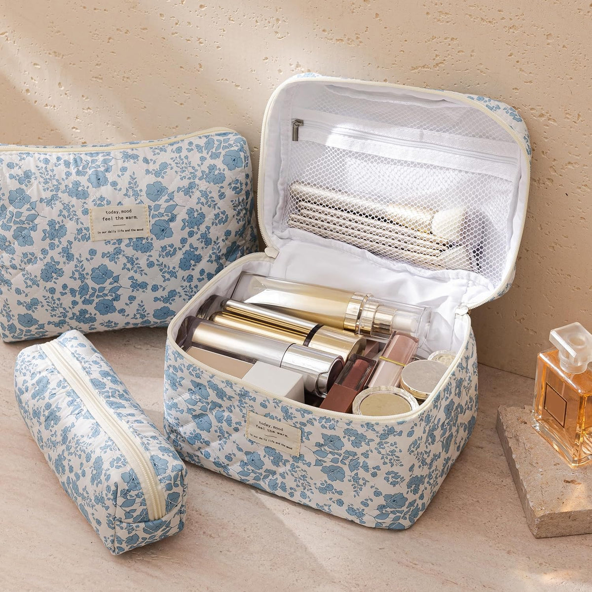 Trousse de maquillage HBselect vue de dos avec fermeture éclair