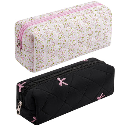 Trousse de maquillage HHQQWZ en coton floral vue de face