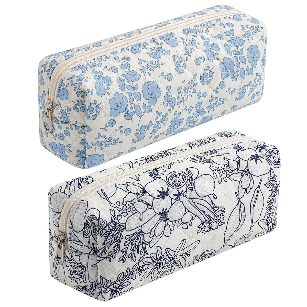 Trousse de maquillage HHQQWZ fleurie, vue avant avec zip