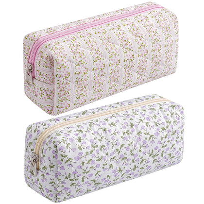 Trousse de maquillage HHQQWZ florale en coton vue avant