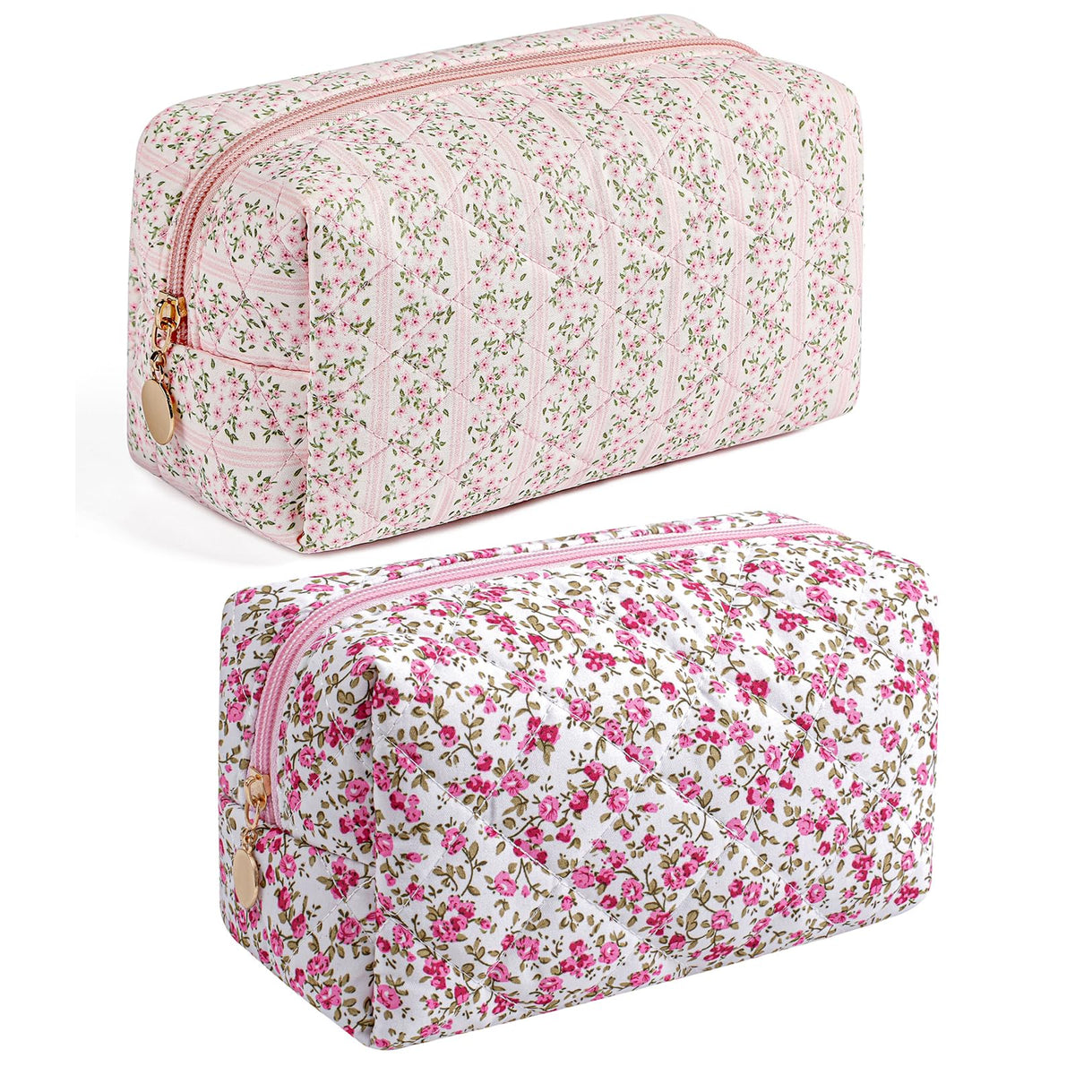 Trousse de maquillage HHQQWZ rose à fleurs vue de face
