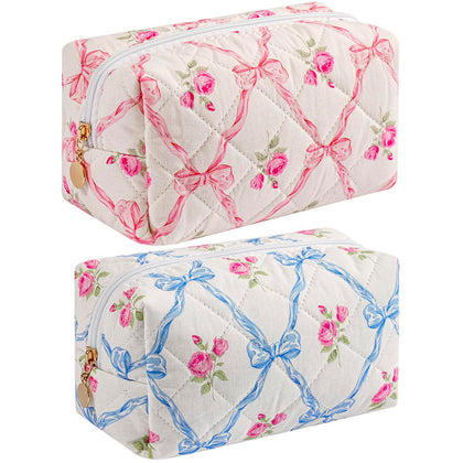 Trousse de maquillage HHQQWZ rose avec nœud, vue de face