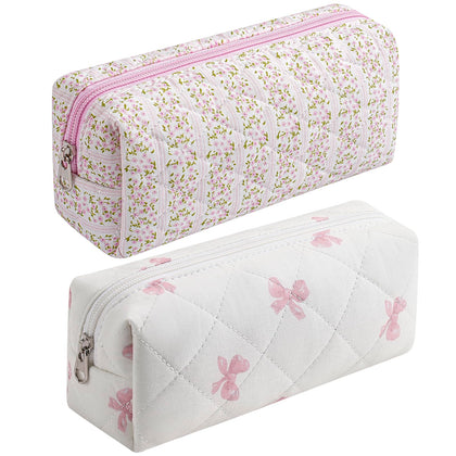 Trousse de maquillage HHQQWZ rose avec nœud - vue de face