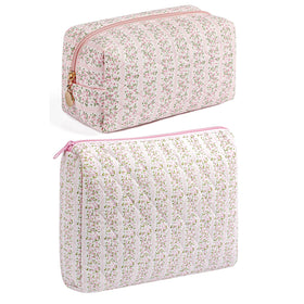 Trousse de maquillage HHQQWZ rose florale vue de face