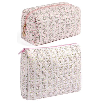 Trousse de maquillage HHQQWZ rose florale vue de face