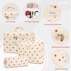 Trousse de maquillage honitty fermée sur une table