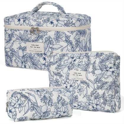 Trousse de maquillage honitty motif floral vue de face