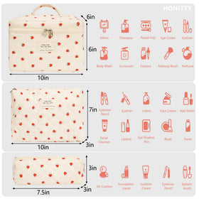 Trousse de maquillage honitty ouverte avec produits de beauté