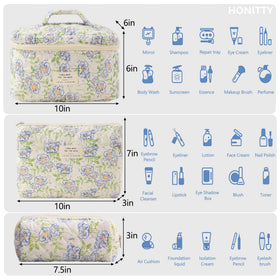 Trousse de maquillage honitty ouverte montrant trois tailles différentes