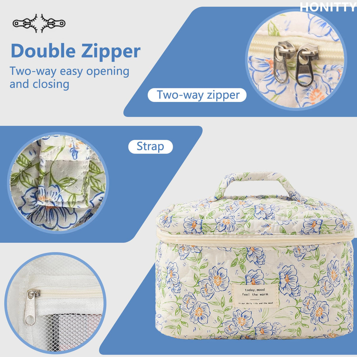 Trousse de maquillage honitty pliée sur une table