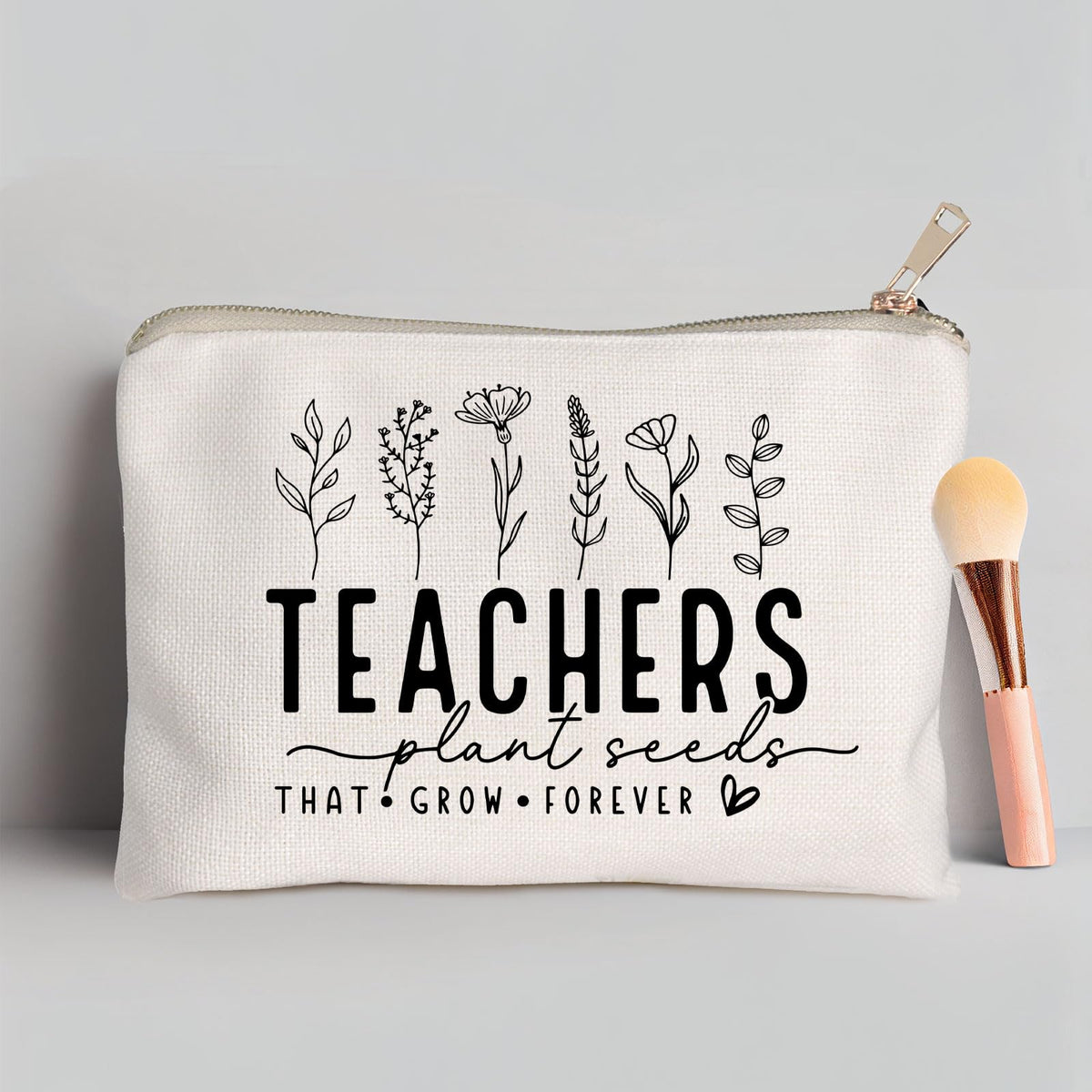 Trousse de maquillage HubbgDesign vue de côté avec fermeture éclair