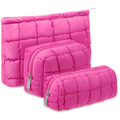 Trousse de maquillage Huhumy rose fluo vue de face