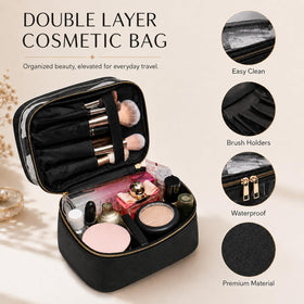 Trousse de maquillage imerelez ouverte montrant les compartiments