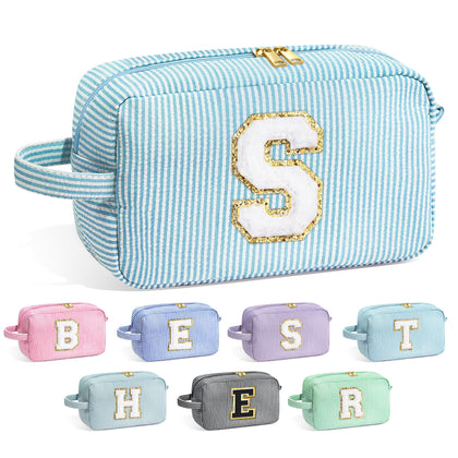 Trousse de maquillage initiale YOOLIFE bleue claire vue de face