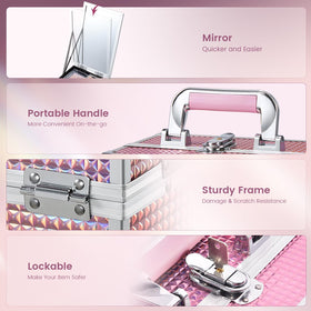 Trousse de maquillage Joligrace ouverte montrant les compartiments