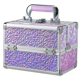 Trousse de maquillage Joligrace violette brillante vue de face