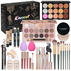 Trousse de maquillage KAVCENT avec palette de 18 couleurs, vue de face